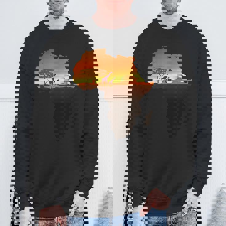 アフリカ キリン サバンナ サンライズ タンザニア ケニア アフリカ スウェットシャツ 高齢者への贈り物