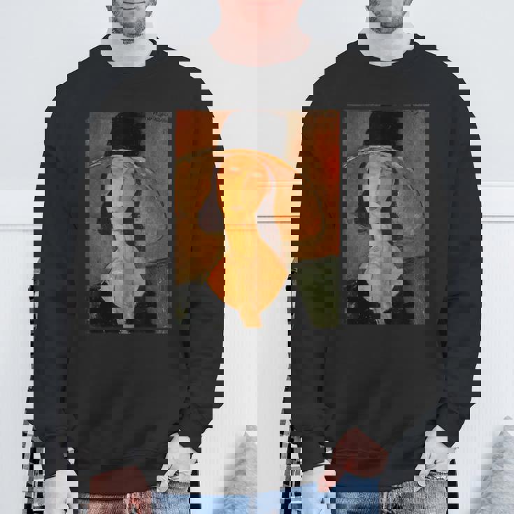 アメデオ モディリアーニのジャンヌ・ヘブターヌ 大きな帽子 スウェットシャツ 高齢者への贈り物