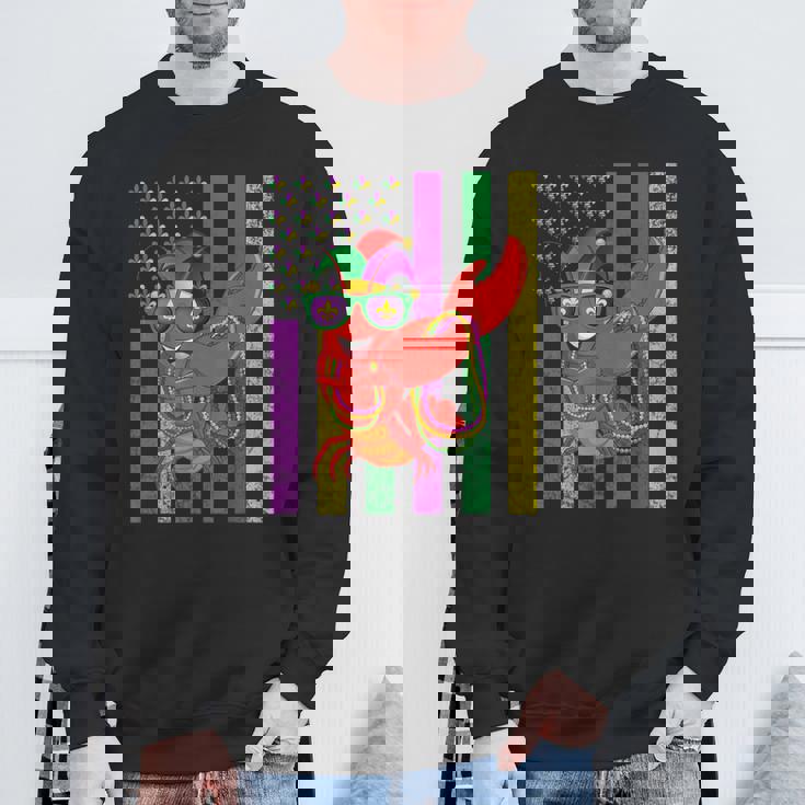 アメリカ国旗 マルディグラ ザリガニ ダビング スウェットシャツ 高齢者への贈り物