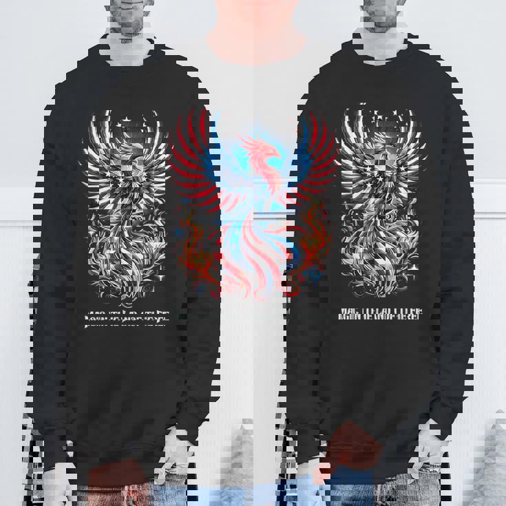 アメリカ神話 伝説のクリーチャー アメリカンフェニックス 自由の鳥 復活 火の鳥 スウェットシャツ 高齢者への贈り物