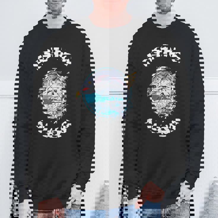 アラスカの魚アラスカの野生の鮭のお土産釣りアラスカ スウェットシャツ 高齢者への贈り物