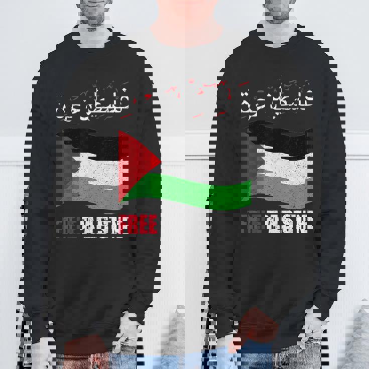 アラビア語でパレスチナ国旗 パレスチナ人とパレスチナ人向け スウェットシャツ 高齢者への贈り物