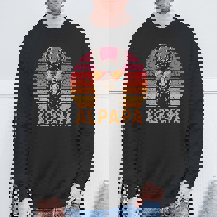 アルパパ アルパカ ラマ お父さんになる お父さん 新しいお父さん スウェットシャツ 高齢者への贈り物