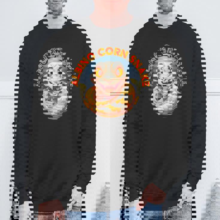 アルビノコーンスネーク 動物 可愛い 人気 へび 蛇 干支 巳 動物園 へび好き 愛好家 爬虫類 コーンスネーク スウェットシャツ 高齢者への贈り物