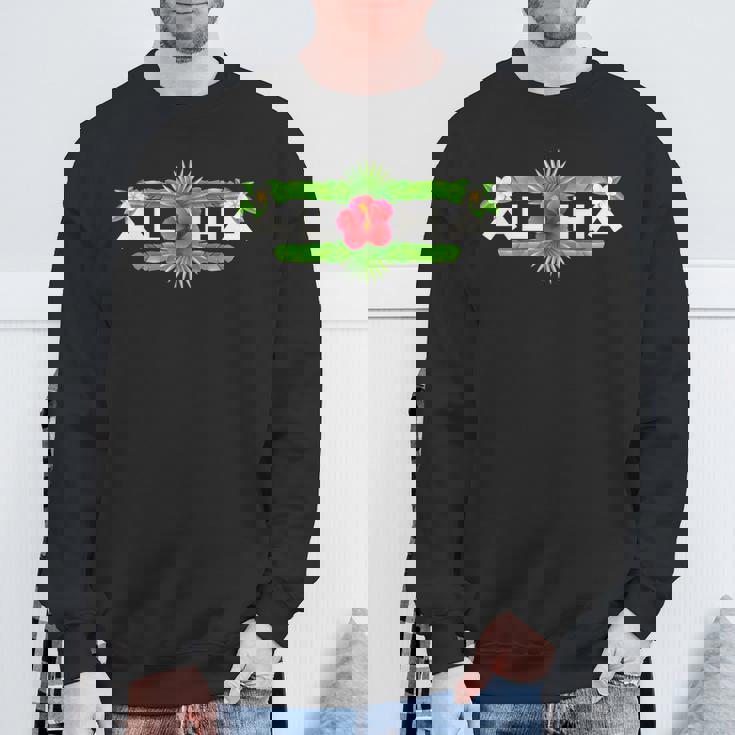 アロハ ハイビスカス フラワー トロピカルハワイアンデザイン スウェットシャツ 高齢者への贈り物