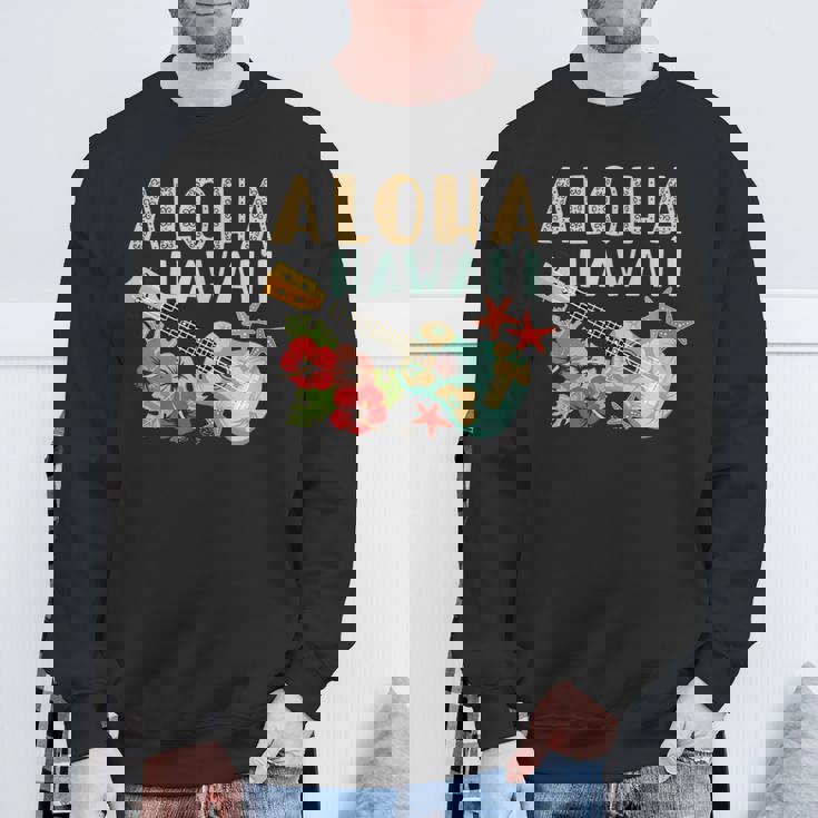 アロハ ハワイアン ウクレレ スウェットシャツ 高齢者への贈り物