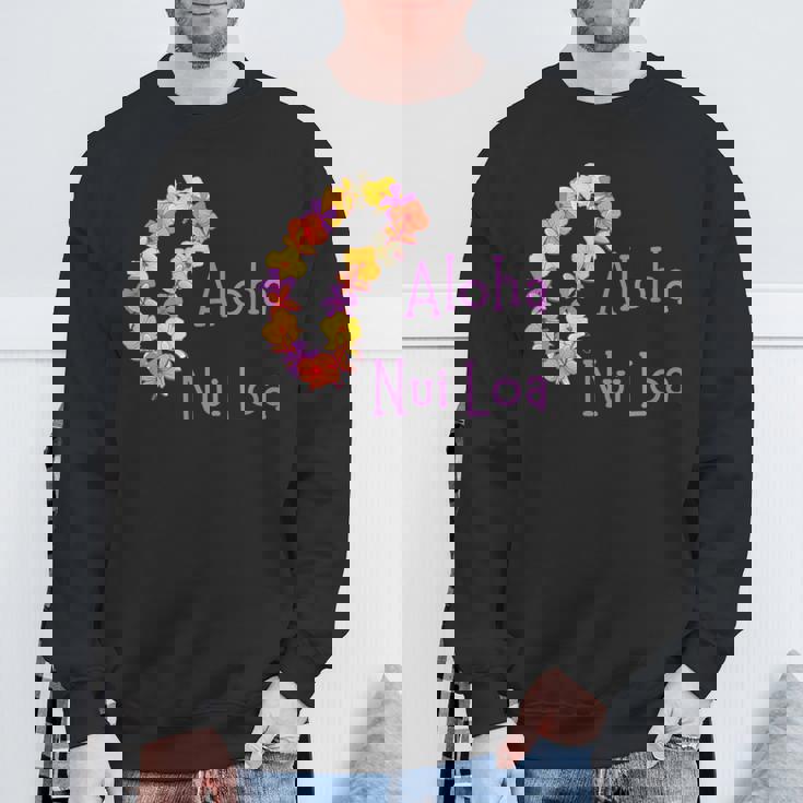 アロハヌイロアハワイアンとても愛し合うフラワーレイ スウェットシャツ 高齢者への贈り物