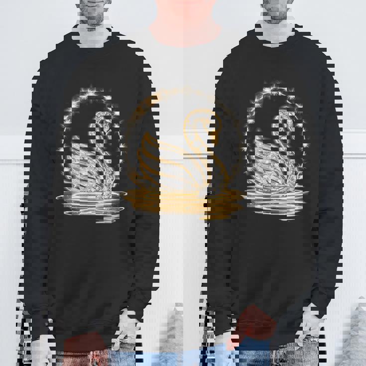 アート プリント モチーフとしての美しい白鳥、ギフトのアイデア スウェットシャツ 高齢者への贈り物