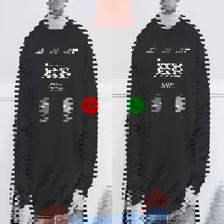 イエスは天国から呼びかけている-クリスチャンリビング スウェットシャツ 高齢者への贈り物