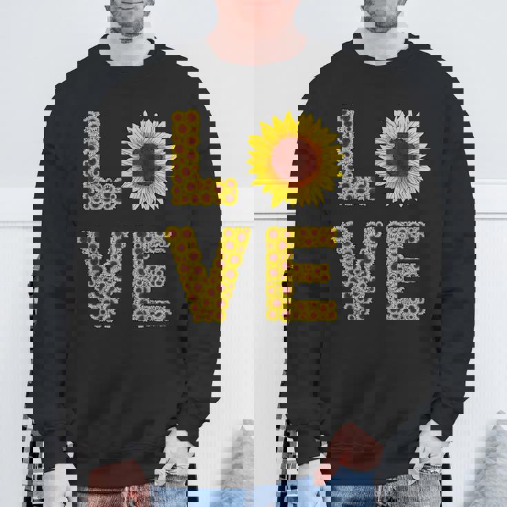 イエロー ひまわり ラブフラワー ひまわり 花柄 かわいい スウェットシャツ 高齢者への贈り物