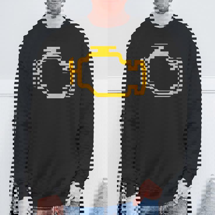 イエローチェックエンジンライト付きtシャツ スウェットシャツ 高齢者への贈り物