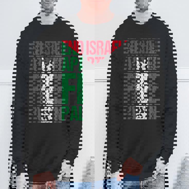 イスラエルのアパルトテッドフリーパレスチナを終えましょう スウェットシャツ 高齢者への贈り物