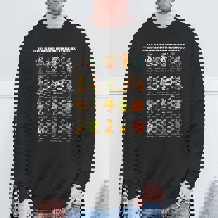 イタリア ブレイン ミーム コンピレーション キャラクター 手描き キッズ スウェットシャツ 高齢者への贈り物