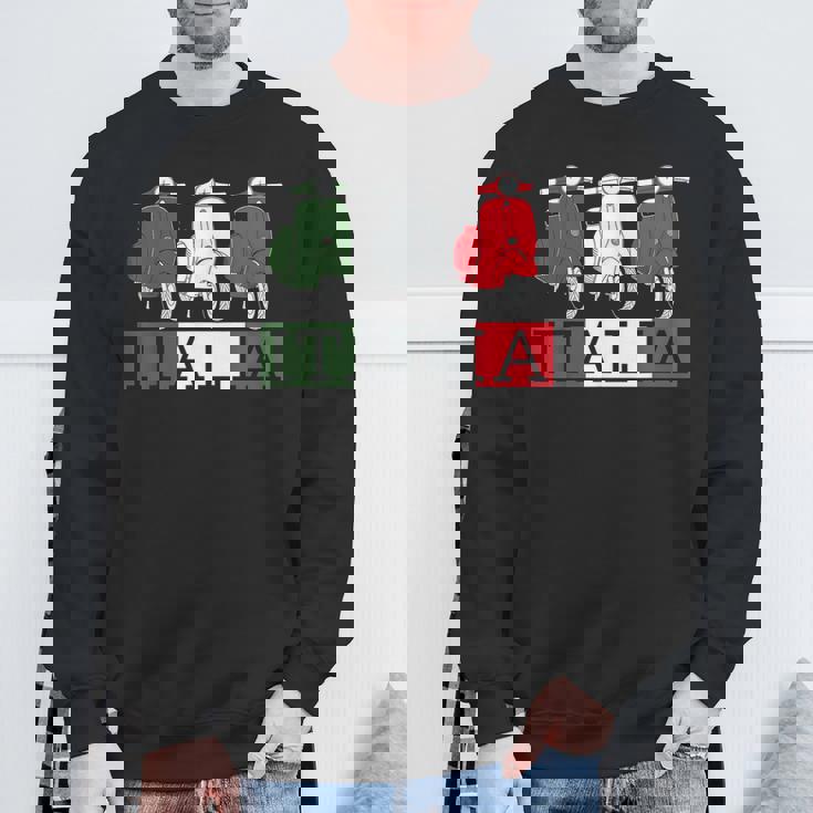 イタリア イタリア 国旗 スクーター ベスパ 原付ライダー お土産 ギフト スウェットシャツ 高齢者への贈り物