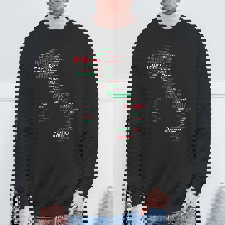 イタリア 地図 シルエット 旗 タウン ローマ 旅行 イタリア スウェットシャツ 高齢者への贈り物