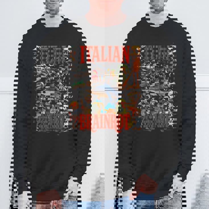 イタリアンブレイン レッド ウイルス ミーム マニア グラフィック スウェットシャツ 高齢者への贈り物