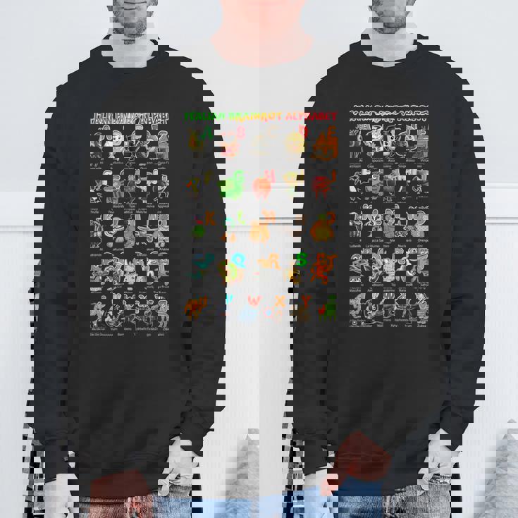 イタリアンブレインロットキャラクターの種類イタリアブレインロットアファベット スウェットシャツ 高齢者への贈り物