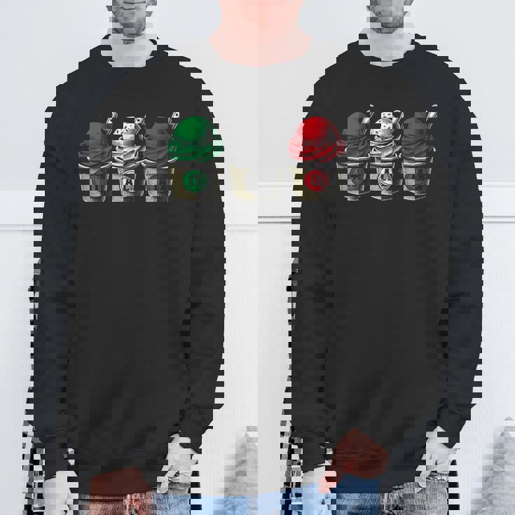 イタリア国旗カラーのイタリアジェラートカップ スウェットシャツ 高齢者への贈り物