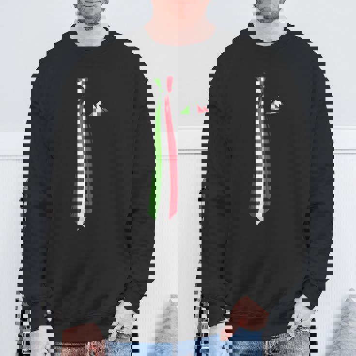 イタリア国旗ネクタイ愛国国旗 スウェットシャツ 高齢者への贈り物