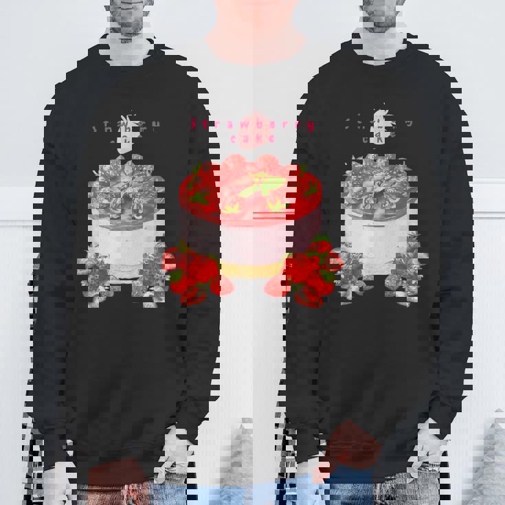 イチゴケーキ スイーツ デザート かわいい 春 パティシエ、普段着、いちご狩り、いちご、ストロベリー、お菓子 スウェットシャツ 高齢者への贈り物