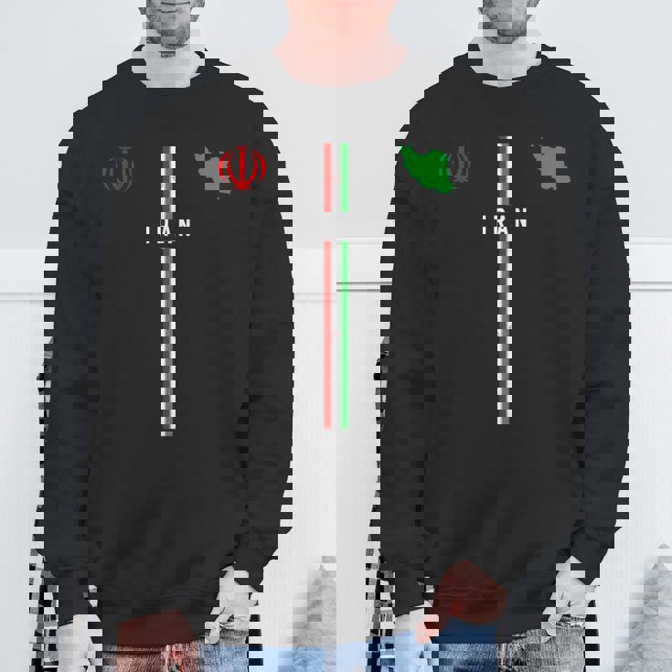 イラン国旗、イランのシルエットマップ、イランの国章 スウェットシャツ 高齢者への贈り物