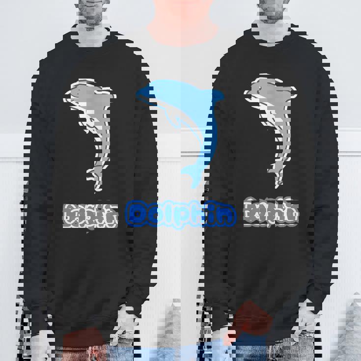 イルカ Dolphin ドルフィン【どうぶつフレンズ】水族館 海の生き物 ゆるくて かわいい 動物 イラスト スウェットシャツ 高齢者への贈り物