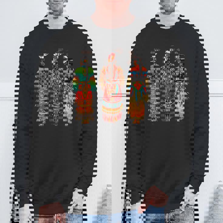 インディアン族 ネイティブアメリカン フェザーヘッドドレス インディアンチーフ スウェットシャツ 高齢者への贈り物