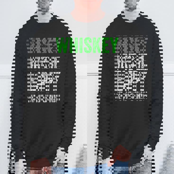 ウィスキーは私を幸せにします、You Noto Much ウイスキー スウェットシャツ 高齢者への贈り物