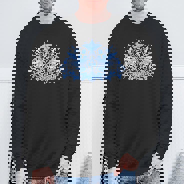 ウィリアム・モリス ストロベリー泥棒 鳥 ブルー スウェットシャツ 高齢者への贈り物