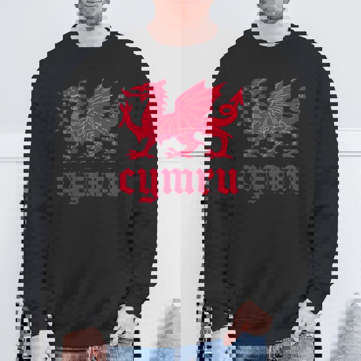 ウェールズ・ウェールズ・ウェールズ・シムレーグ・レッド・ウェールズ・ドラゴン スウェットシャツ 高齢者への贈り物