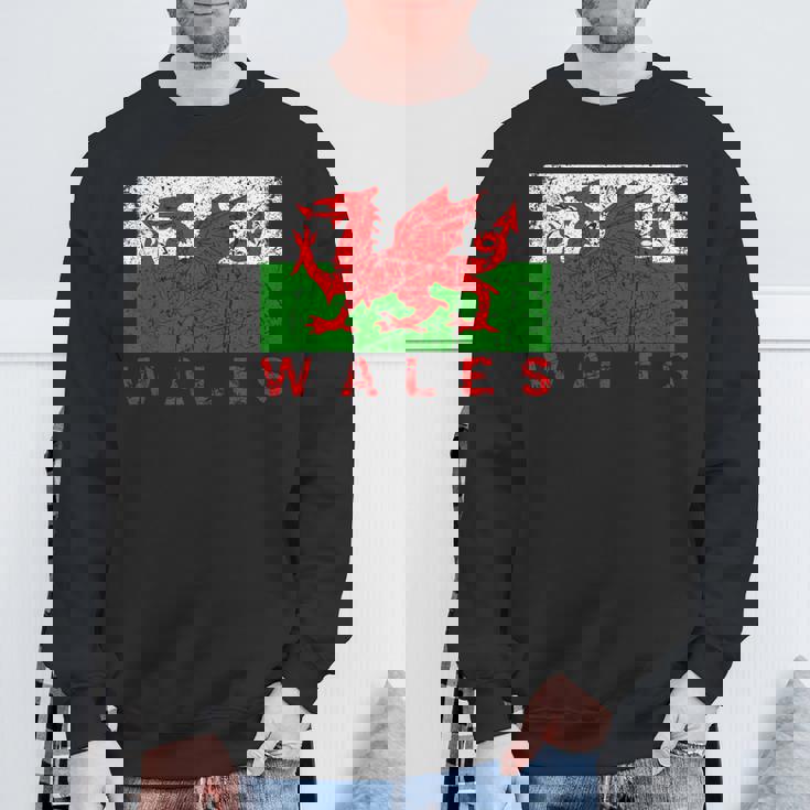 ウェールズ国旗 ウェールズ ドラゴン アンティーク調 メンズ レディース キッズ スウェットシャツ 高齢者への贈り物