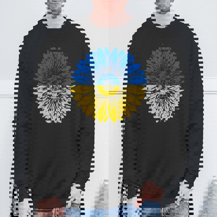 ウクライナの平和ひまわり苦しめられた青と黄色 スウェットシャツ 高齢者への贈り物