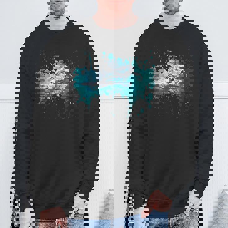 メンズ ウミガメ 風景 亀 スウェットシャツ 高齢者への贈り物