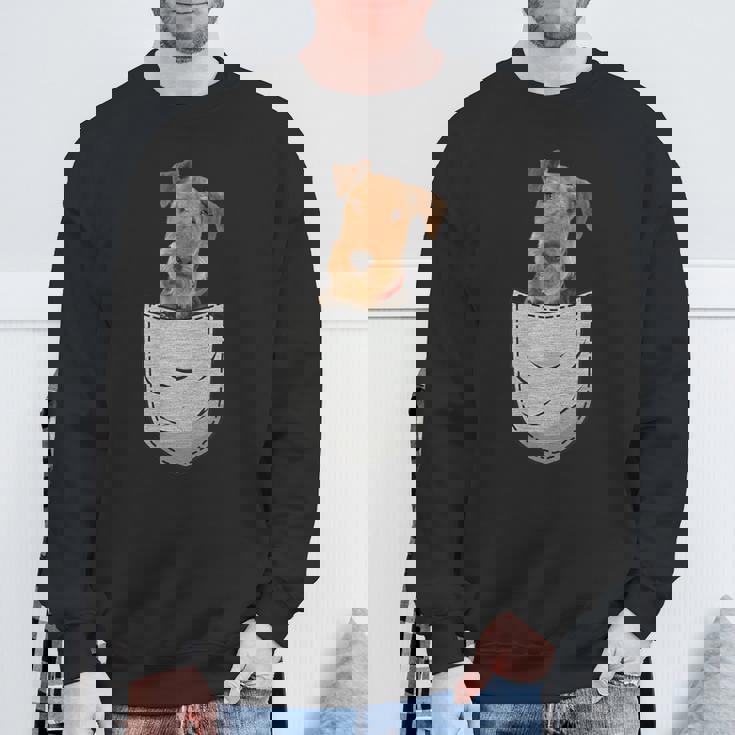 エアデールテリアウォーターサイドビングリーチェストポケットポケット スウェットシャツ 高齢者への贈り物