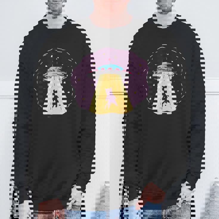 エイリアン Ufo ファニー キャット おもしろ 猫好き 猫飼い 猫 ネコ ねこ 黒猫 くろねこ好き 面白い スウェットシャツ 高齢者への贈り物