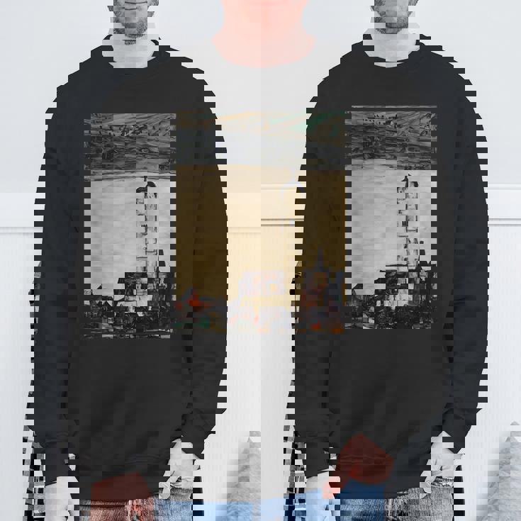 エゴン・シーレ作「ドナウ川のシュタインの教会」1913 スウェットシャツ 高齢者への贈り物