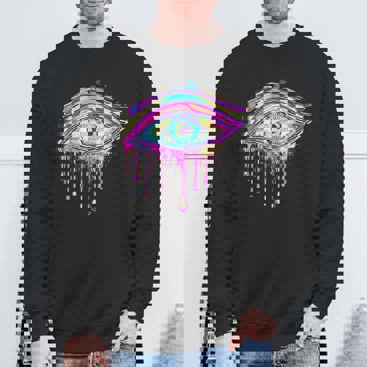 エジプトのホルスの目 トリッピー サイケデリック アート 宇宙 シュール スウェットシャツ 高齢者への贈り物