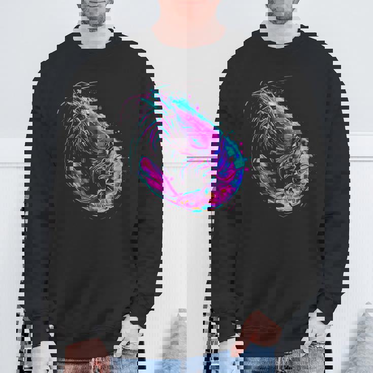 エビ 海 海 海 エビ 海 動物 海洋 哺乳類 モチーフ スウェットシャツ 高齢者への贈り物