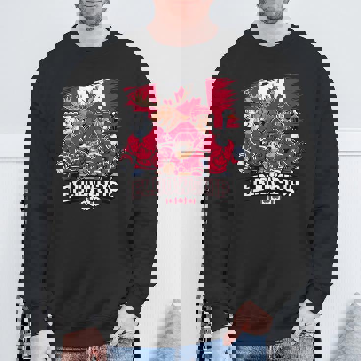 エルボーアップ カナダ カナディアン ビーバー ヘラジカ ホッケーチーム メープルリーフ スウェットシャツ 高齢者への贈り物