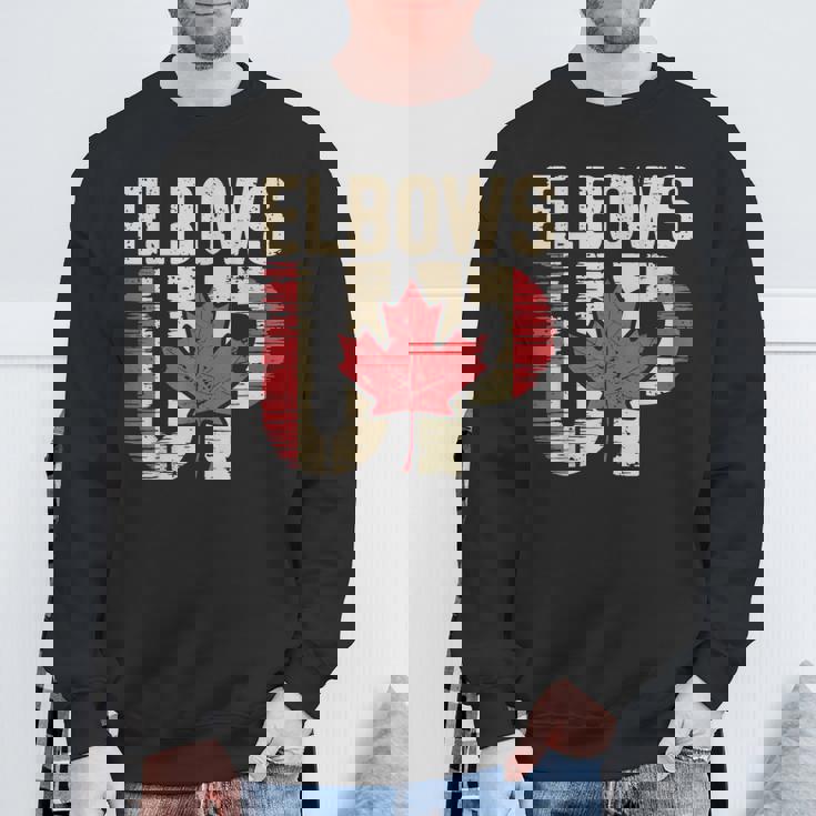 エルボーズアップ カナダ カナダ国旗 プライド 北 強い メープルリーフ スウェットシャツ 高齢者への贈り物