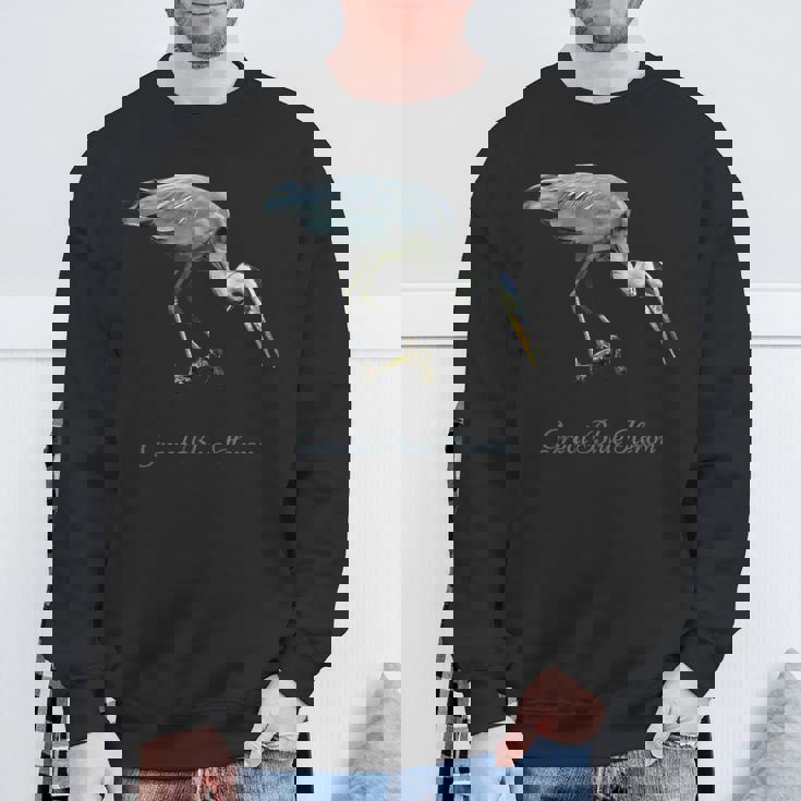 オオアオサギ 鳥類学 スウェットシャツ 高齢者への贈り物