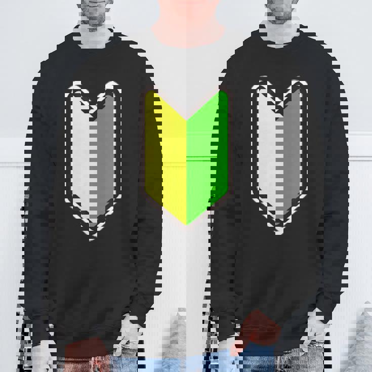 オリジナル個性派パロディ日本の道路交通法標識初心者マークプリント スウェットシャツ 高齢者への贈り物