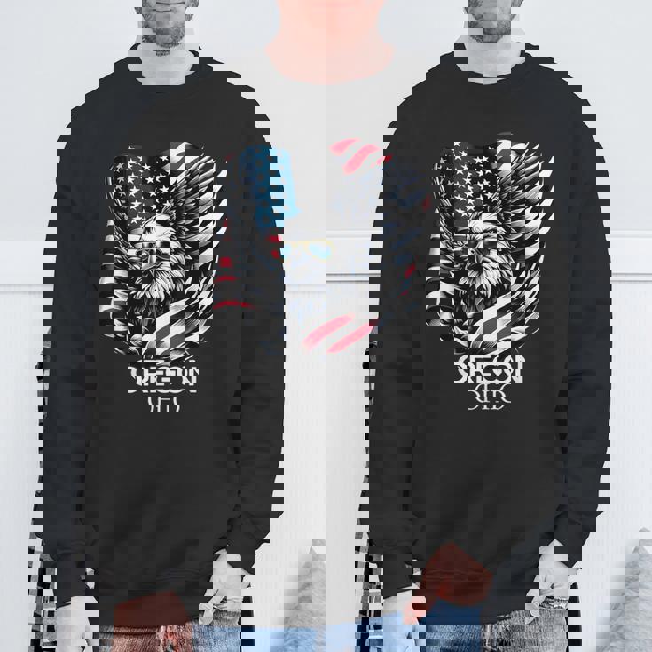 オレゴン州オハイオ州 7月4日 アメリカ国旗 スウェットシャツ 高齢者への贈り物