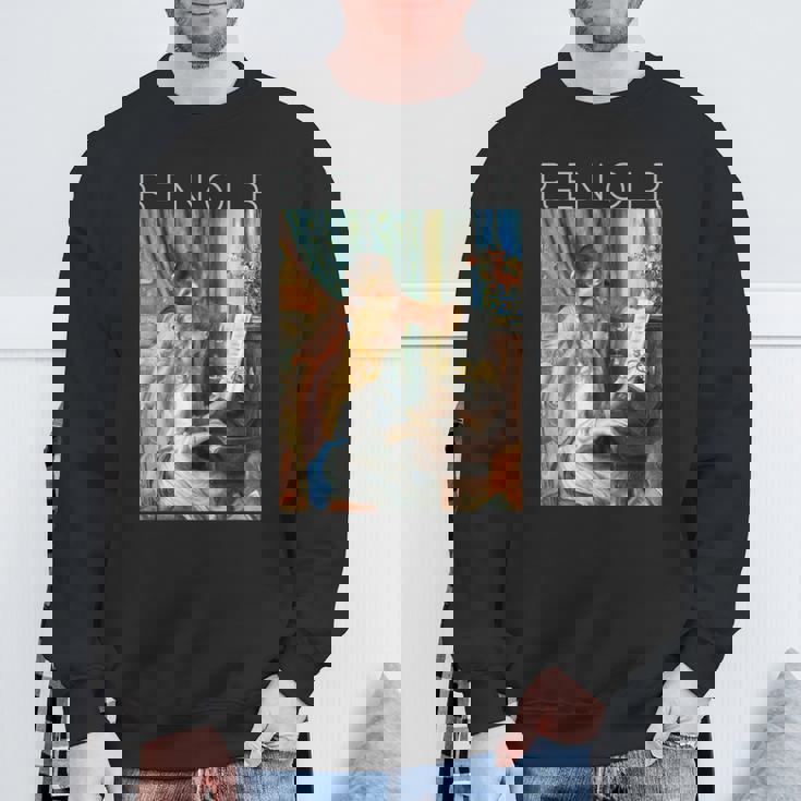 オーギュスト・ルノワール-ピアノに向かう二人の少女-ミュージシャン スウェットシャツ 高齢者への贈り物