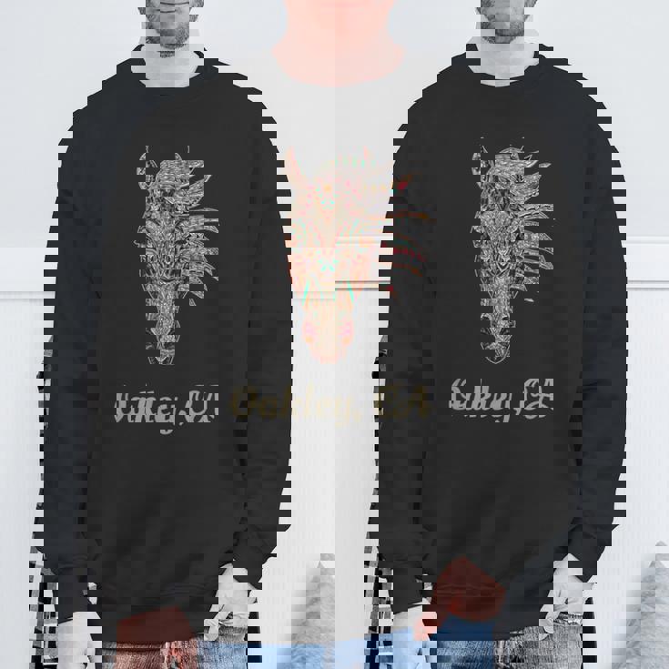 オークリー、カリフォルニア幾何学 トライバルカントリーアート スウェットシャツ 高齢者への贈り物