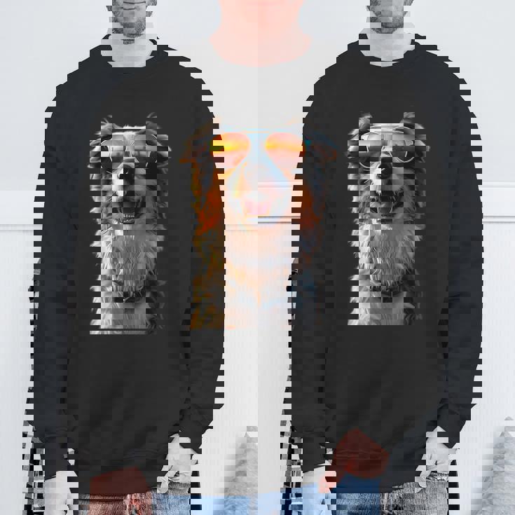 オーストラリアン・シェパード＆サングラス 愛犬家 シェパード スウェットシャツ 高齢者への贈り物