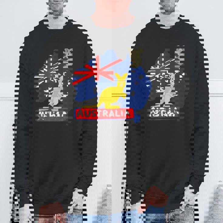 オーストラリア国旗マップ コンチネント カンガルー コアラ スウェットシャツ 高齢者への贈り物