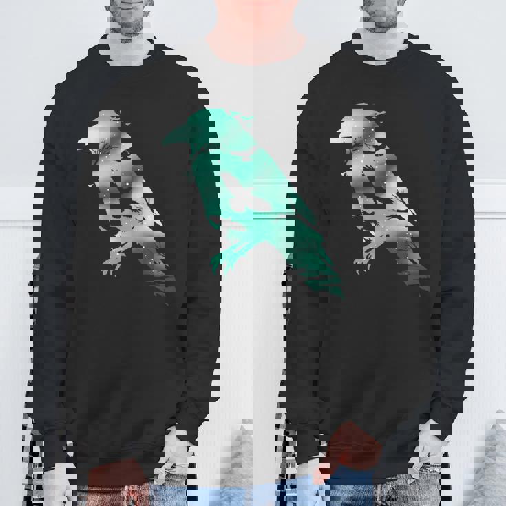 オーディンブラックカラスギフトバイキングレイヴンシルエット スウェットシャツ 高齢者への贈り物