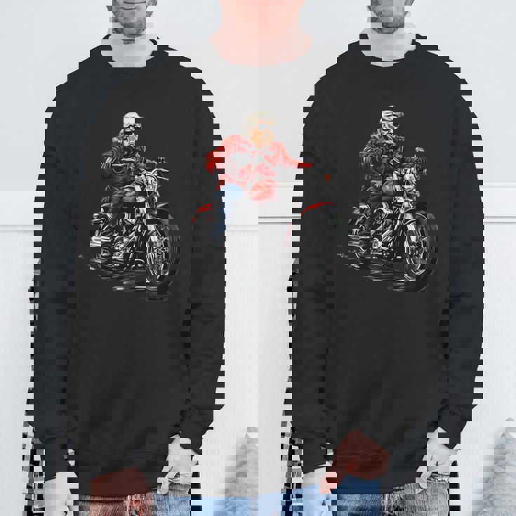 オートバイ アメリカン バイク おもしろ パロディ バイカー トランプ ライダー クルーザー モーターサイクル No3 スウェットシャツ 高齢者への贈り物