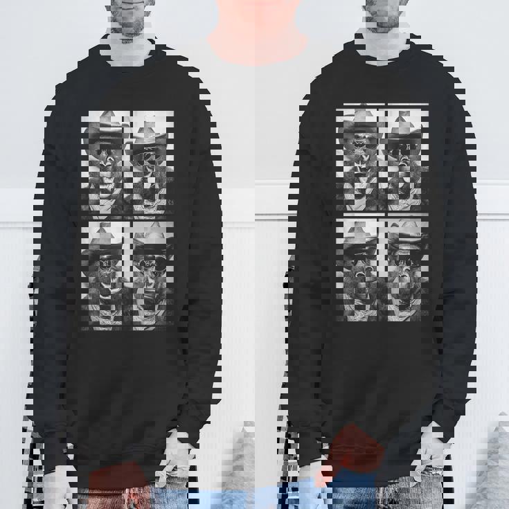 カウボーイ ゴリラ サングラス付き 動物 写真 ブース ウエスタン スウェットシャツ 高齢者への贈り物